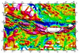 Mapa anomalías magnéticas Caribe Norte 